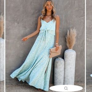 SYLVIA PRINTED TIE FRONT MAXI DRESS